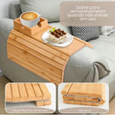 Bandeja de Apoio para Sofá de Bambu