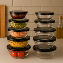 Conjunto 10 Peças de Potes de Vidro com Tampa - LEVE 10 PAGUE 5