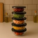 Conjunto 10 Peças de Potes de Vidro com Tampa - LEVE 10 PAGUE 5