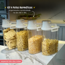 Kit 4 Potes Herméticos Porta Mantimento com Copo Medidor 2,5 Litros