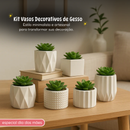 Kit Vasos Decorativos de Gesso Detalhado para Plantas - PAGUE 1 LEVE 2