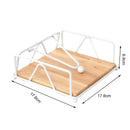 Porta Guardanapo de Mesa Inox Madeira Luxo Moderno Polihousi