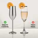 Taça de Champanhe Espumante Colorida Inox Bar em Casa