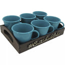 Kit Bandeja C/ 6 Xícaras - Cantinho do Café