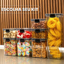 Kit Pote Hermético para Mantimentos de Cozinha Dispensa Armário