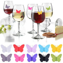 Conjunto de 12 Marcadores Borboleta Para Copo